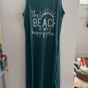 Teal Sleeveless Casual Dress